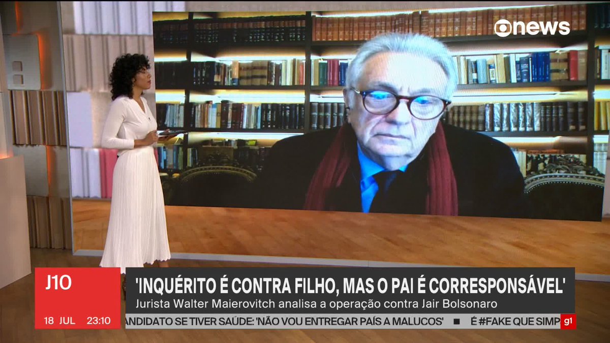 "Nesse inquérito, o investigado é o filho, mas o pai também é corresponsável", afirma o jurista Walter Maierovitch após operação contra Bolsonaro. ➡ Assista ao #J10: #GloboNews