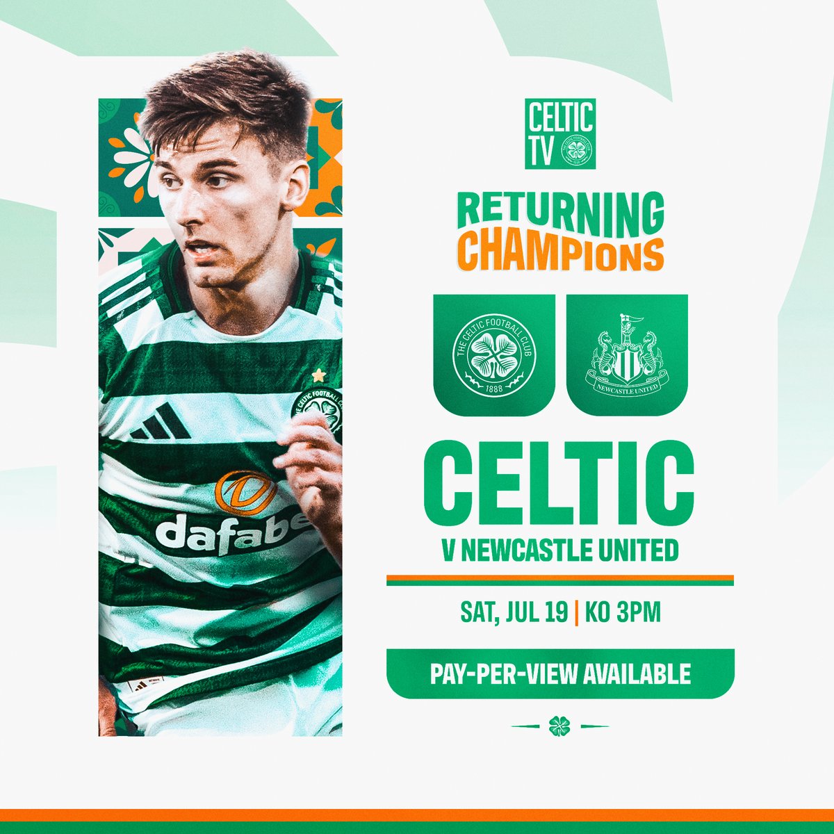 Matchday at Paradise 🏡🍀 Celtic v Newcastle United - watch it live on #CelticTV PPV. 🎥 Available worldwide, including UK &amp; Ireland, for £8.99 🎙 Coverage from 2:45pm | KO 3pm (CPT) Full details and how to buy your pass 👇 #ReturningChampions | #SummerOfCeltic🍀 | Celtic Football Club