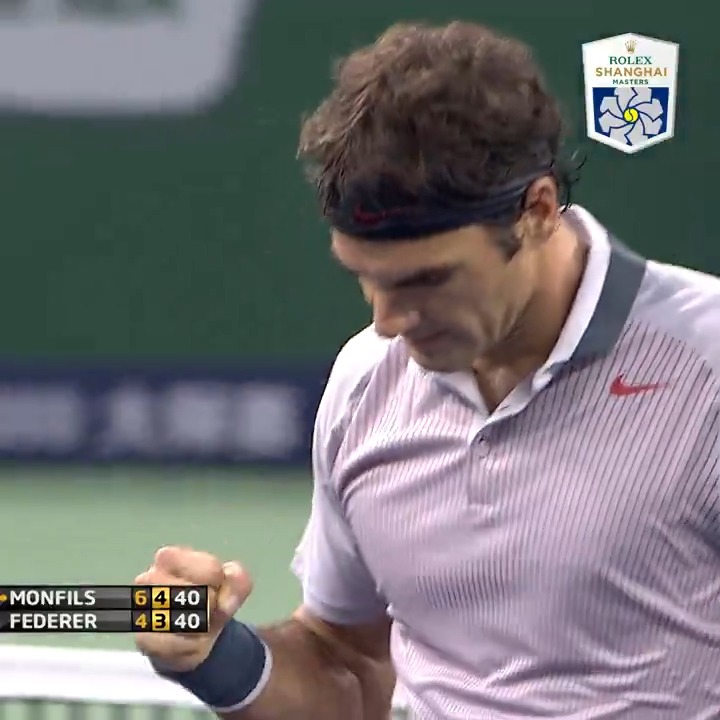 Got there in the end 😅 What a point between Roger Federer & Gael Monfils #RolexShanghaiMasters