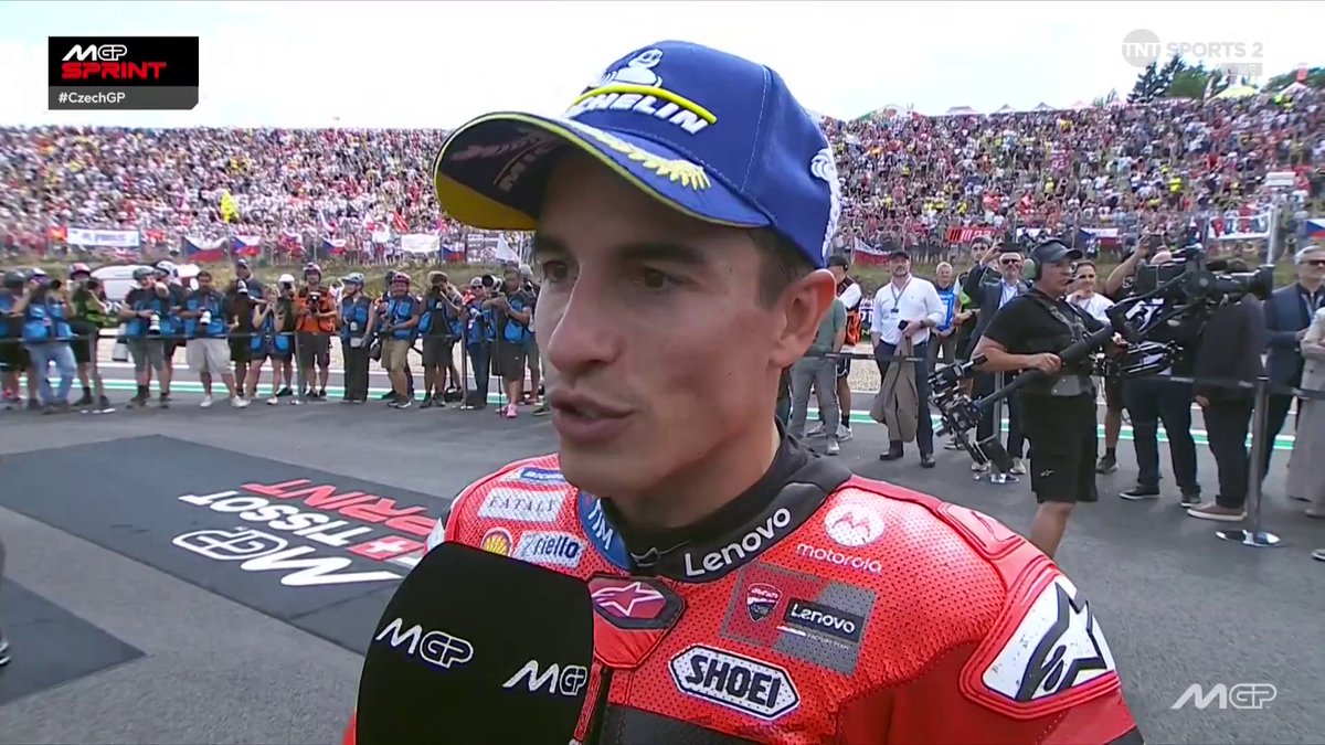 "Yeah we did [enough to avoid the penalty], thats why I'm smiling" 👀 Marc Marquez is confident his Sprint win will stand 😳 #MotoGP | #CzechGP Live on TNT Sports and Discovery+