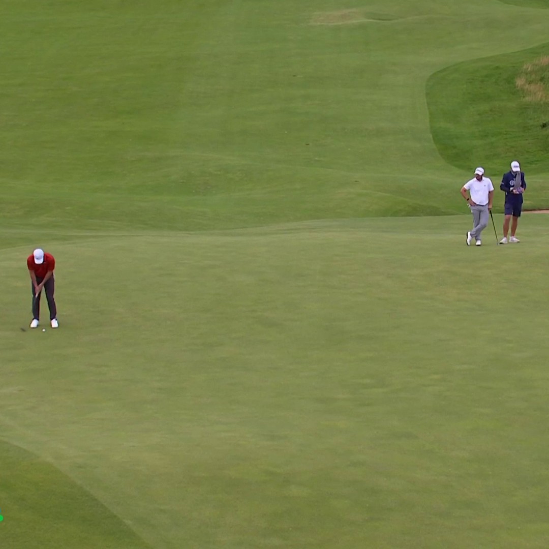 Rory McIlroy gets the home crowd hyped with a 36-foot birdie putt on the 1st. ⚡️ 📺 NBC &amp; Peacock | The Open