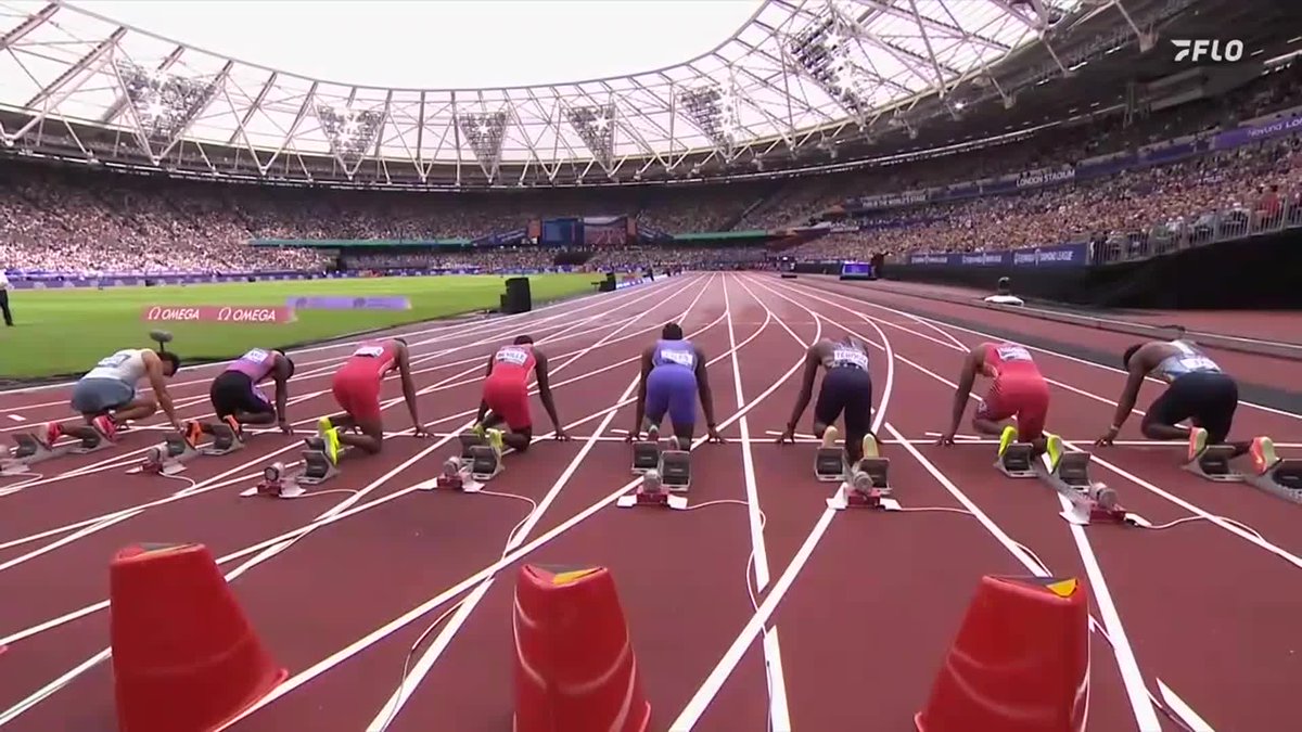 🇯🇲Oblique Seville👀 He runs 9.86 to take the 100m dash over 2024 Paris Olympic 100m Champion Noah Lyles (10.00) into a -0.6 head wind. #LondonDL & #DiamondLeague coverage presented by Fleet Feet & Tracksmith