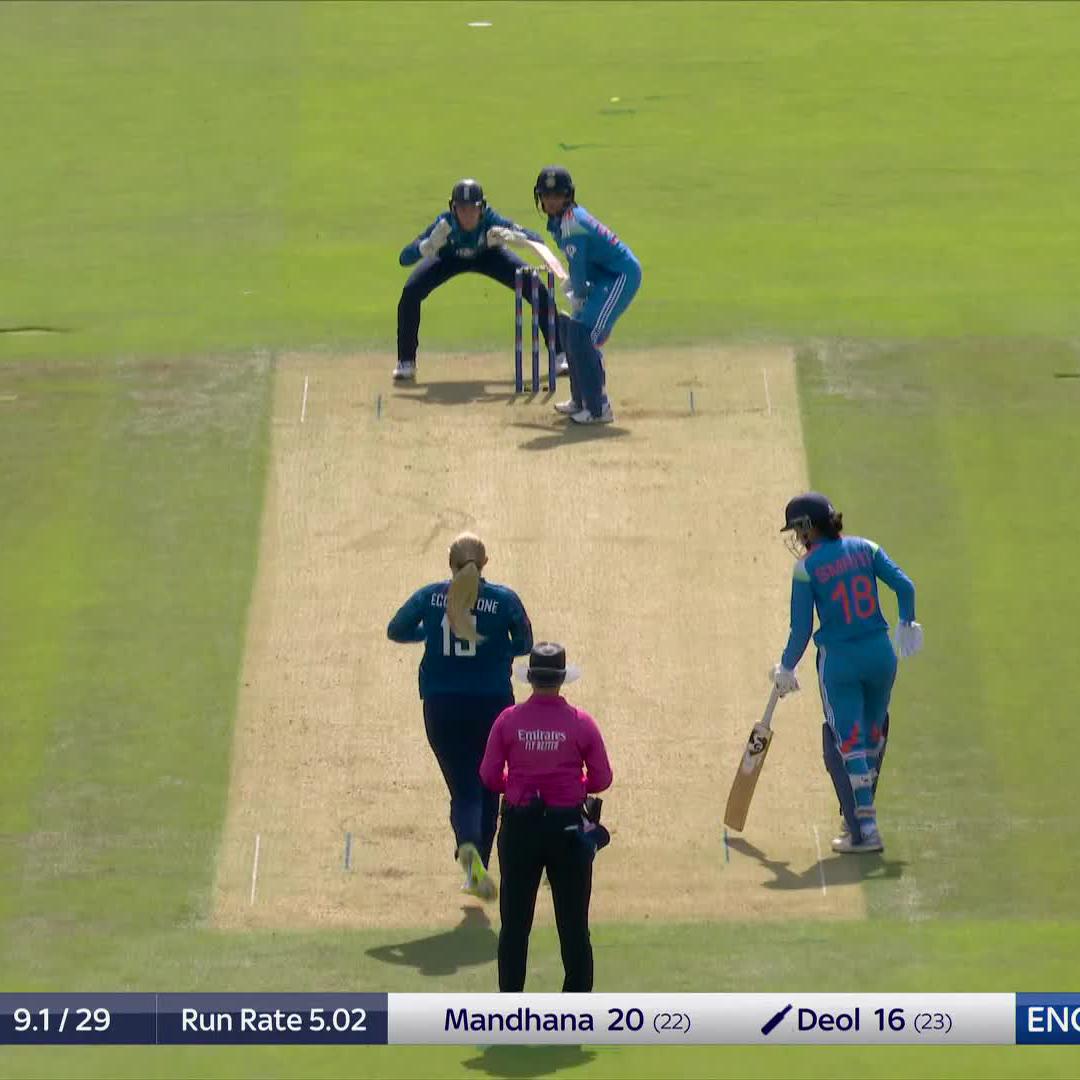 Caught and bowled! 🔥 Super grab from Ecclestone 🙌