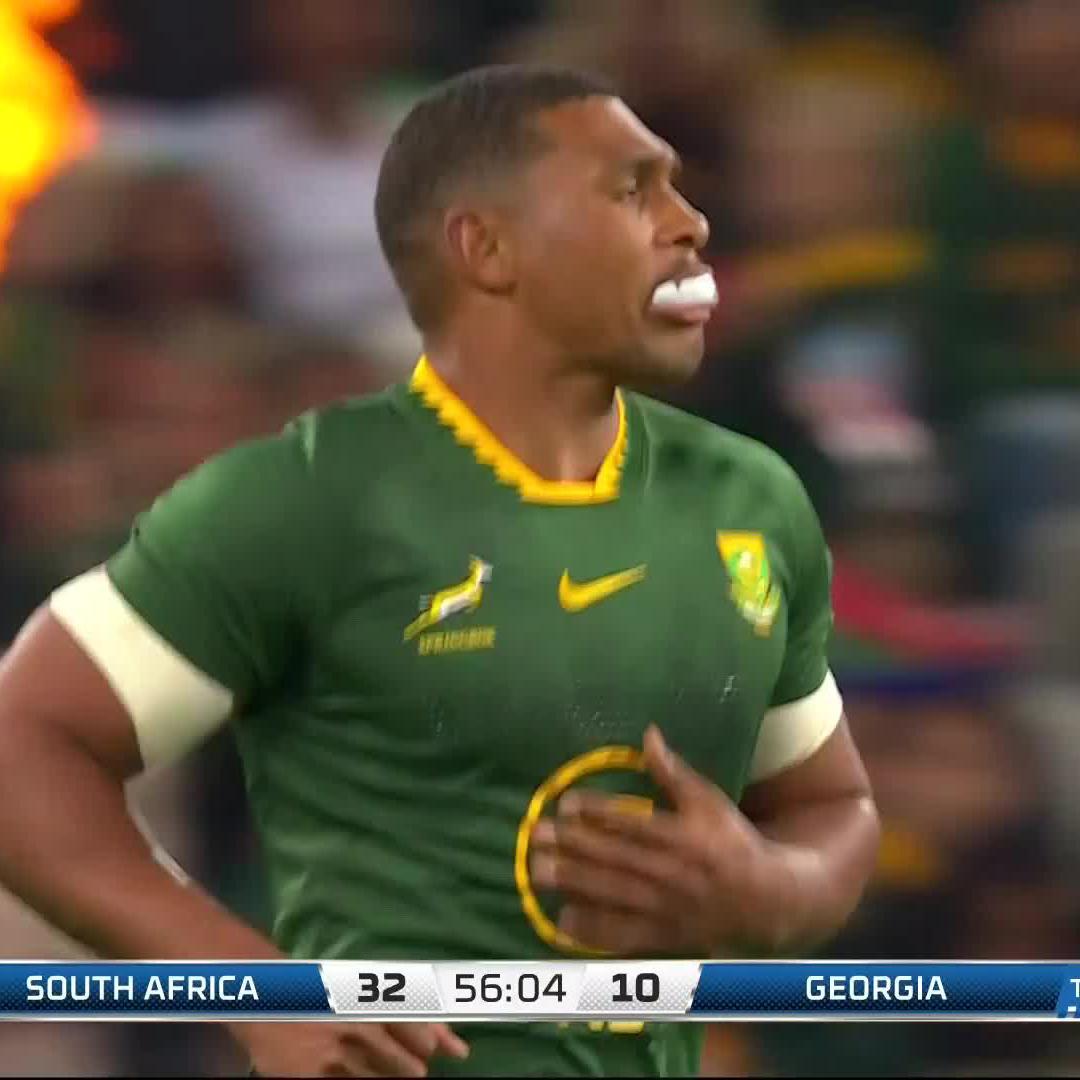 Damian Willemse is back like he never left 😤🏉 Watch the match live on #SSRugby (Ch.211) and SS Grandstand (Ch.201) in three language options 🎙️🏉 📺 Stream #RSAvGEO on DStv: