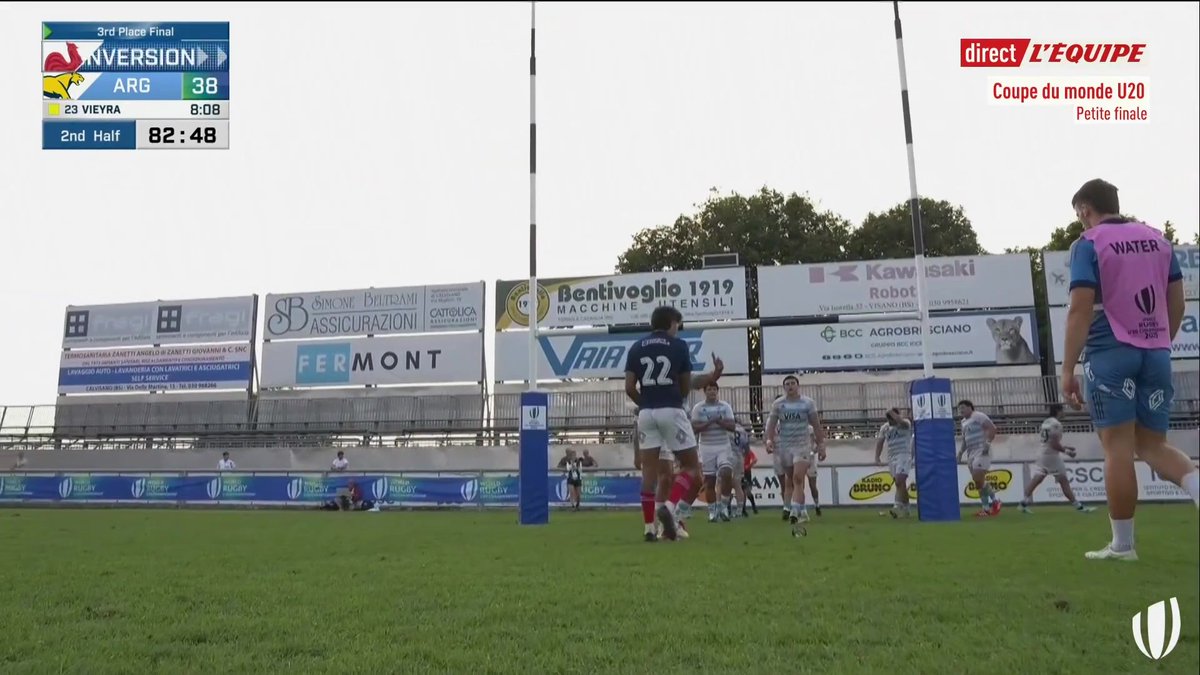 La désillusion est totale pour les Bleuets ! Ils sont battus par l’Argentine dans cette petite finale. Pas de médaille pour la France dans la Coupe du monde U20. #lequipeRUGBY