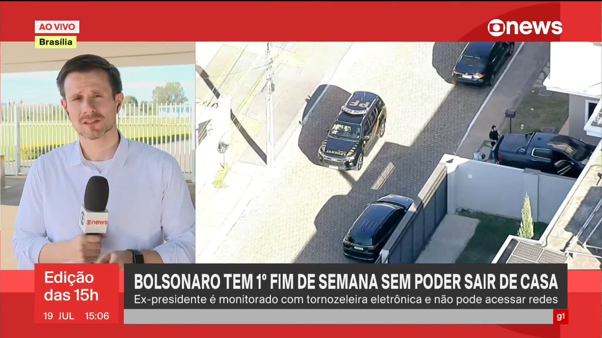 Bolsonaro tem primeiro fim de semana sem poder sair de casa. Ex-presidente é monitorado com tornozeleira eletrônica e não pode acessar redes. #JornalGloboNews ➡ Assista à #GloboNews: