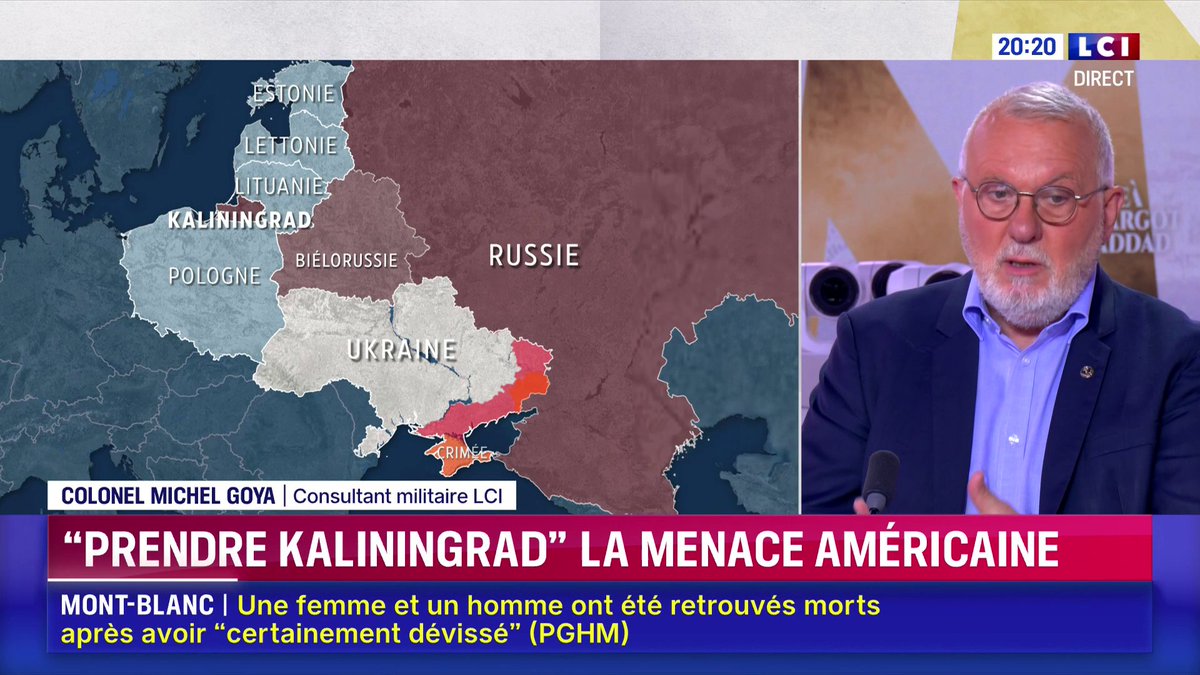 🗣️ "Il est techniquement possible", "en cas de guerre contre la Russie", d'attaquer Kaliningrad note Michel Goya qui précise toutefois "qu'il n'y a pas de plan offensif pour attaquer la Russie au sein de l'OTAN" ▶️ ✦ Margot Haddad ✦