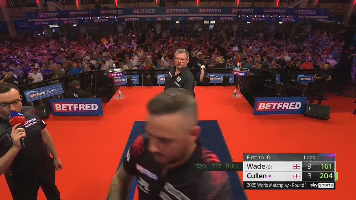 A MACHINE MASTERCLASS! James Wade completes a 10-3 thrashing of Joe Cullen! On his 20th World Matchplay appearance, Wade hits his highest tournament average (104.44)! 📺 #MatchplayDarts | R1