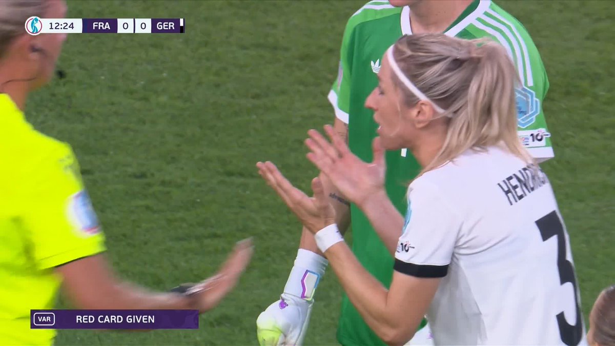 "What are you doing!?" 😐 A moment of madness as Germany's Kathrin Hendrich is sent off for a hair pull and gives away a penalty