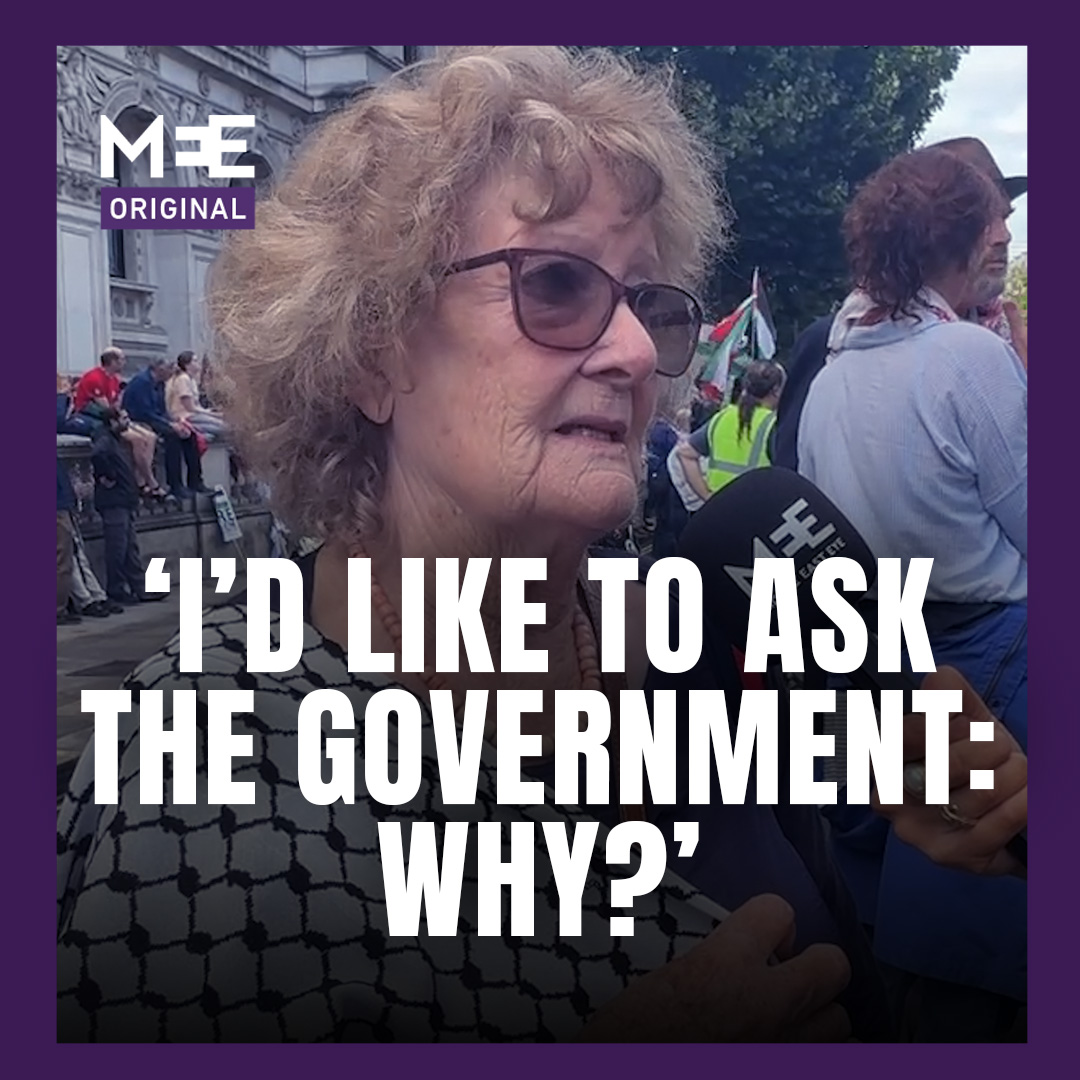 "I would like to ask the UK government: Why?" Around 80,000 people gathered outside Parliament on Saturday, demanding an end to UK arms sales to Israel amid warnings of mass starvation in Gaza.