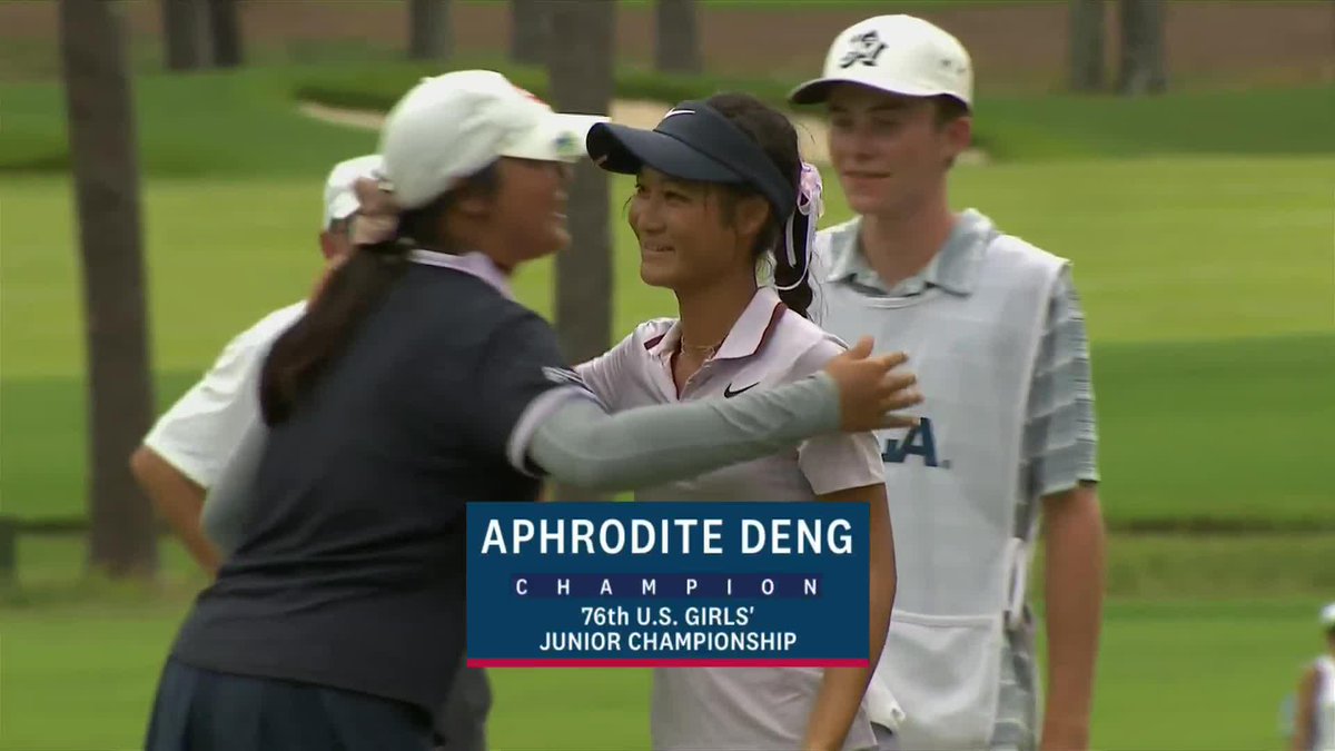 The first U.S. Girls' Junior champion from Canada! 🇨🇦 Aphrodite Deng takes the 🏆 at Atlanta Athletic Club!