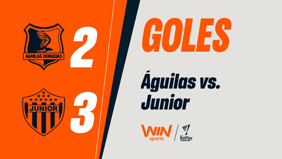 ¡TRIUNFAZO Y REMONTADA DE JUNIOR ANTE RIONEGRO ÁGUILAS DORADAS EN LA FECHA 2 DE #LALIGAxWIN! 🤩⚪🔴🔥🦈 ⚽ El 'Tiburón' ganó 3-2 ante el 'Dorado' tras ir abajo en el marcador 2-0 con un doblete de Guillermo Paiva y un golazo de Joel Canchimbo. 🔝