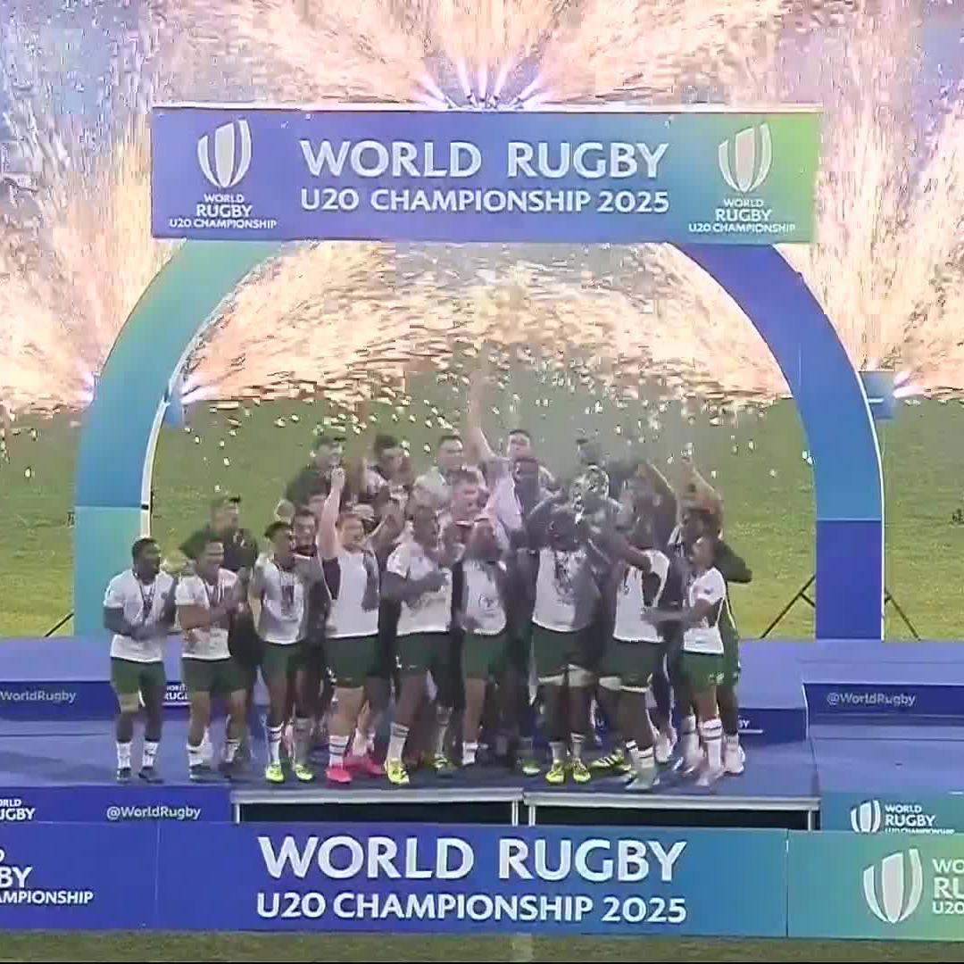 The Junior Boks lift the #WorldRugbyU20s trophy for a second time ๐๐ #SSRugby