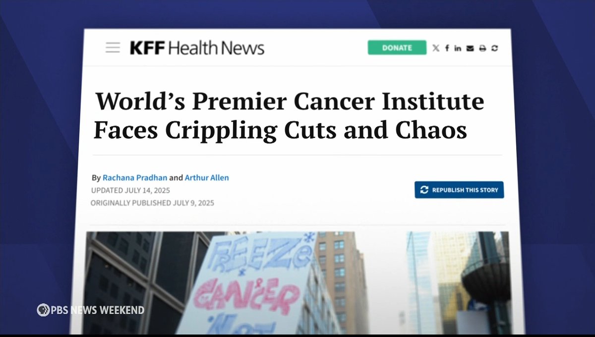 For decades, the National Cancer Institute, or NCI, has spearheaded breakthrough advancements against the disease. Since the 1990s, cancer deaths have been reduced by a third. But now, the world's premier cancer institute is in the midst of a fierce battle over its future. William Brangham sat down with Rachana D. Pradhan of KFF Health News to learn more.