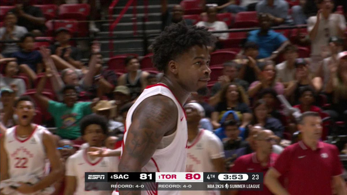 HUGE three by Jamal Shead as a ticket to the #NBA2KSummerLeague Final is on the line 😤