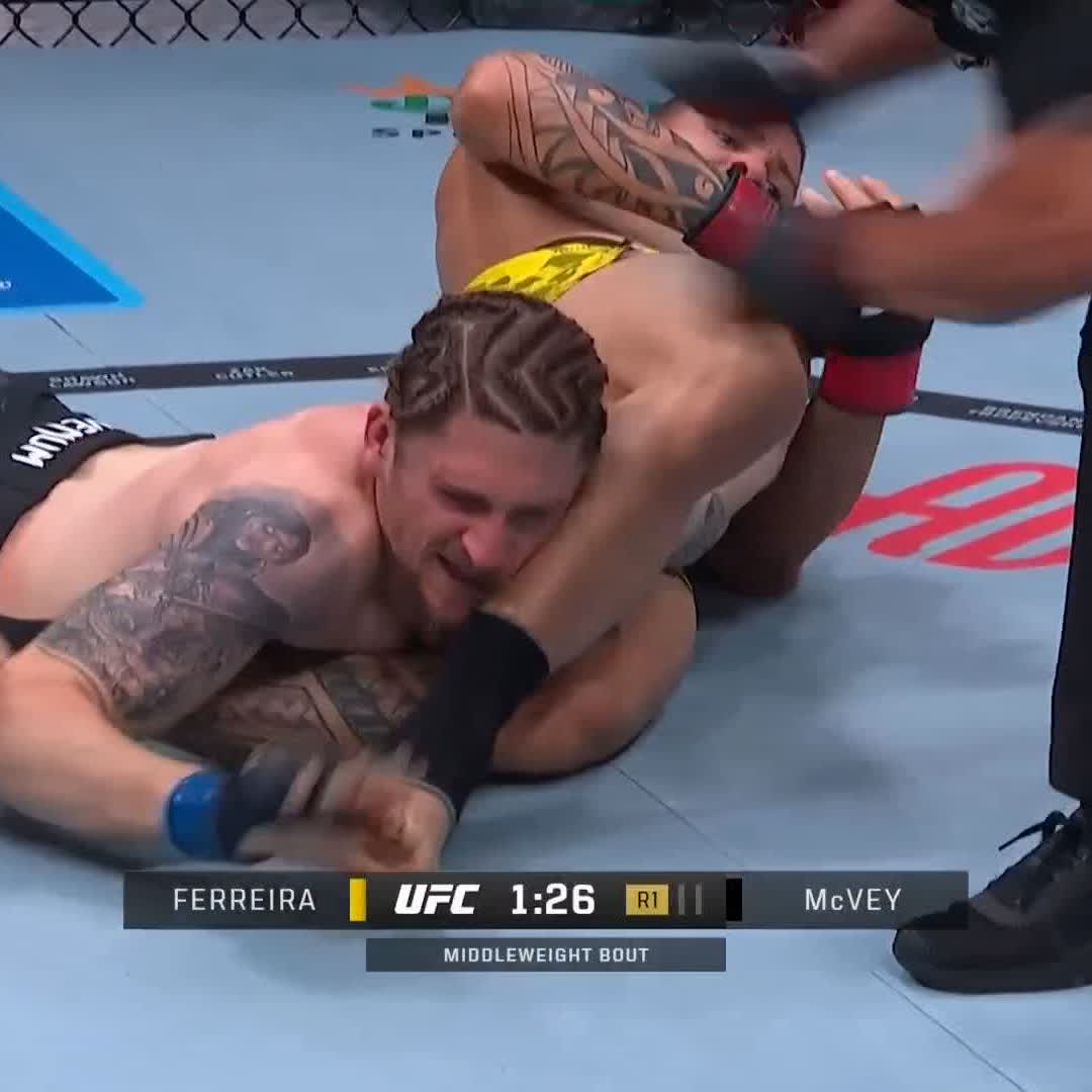He doesn't waste time in the Octagon! ⏰ Brunno Ferreira sinks the first round submission at #UFC318 👏 [ LIVE NOW on ESPN2 &amp; ESPN+ ]