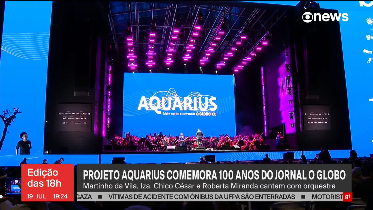 O tradicional Projeto Aquarius retornou ao Rio de Janeiro em uma edição especial neste sábado (19), celebrando os 100 anos do Jornal O Globo e os 85 anos da Orquestra Sinfônica Brasileira. #JornalGloboNews ➡ Assista à #GloboNews:
