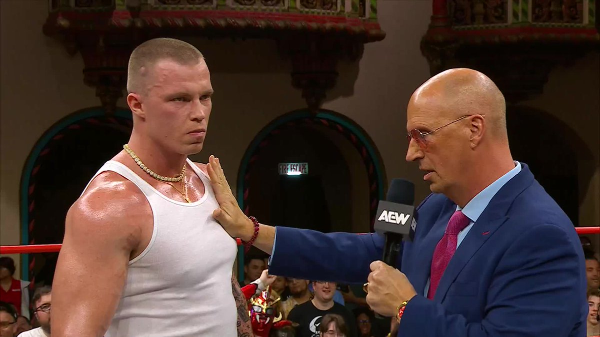 A rare moment of concern from The Invisible Hand to @DustinRhodes? Watch #AEWCollision on TNT &amp; HBO Max