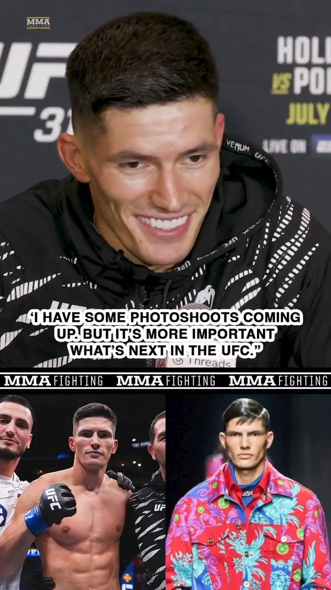 Islam Dulatov isn't worried about how #UFC318 will affect his career as a model back in Germany: "A black eye or a cut is no problem. … I have some photoshoots coming up. But it's important what's next in the UFC."