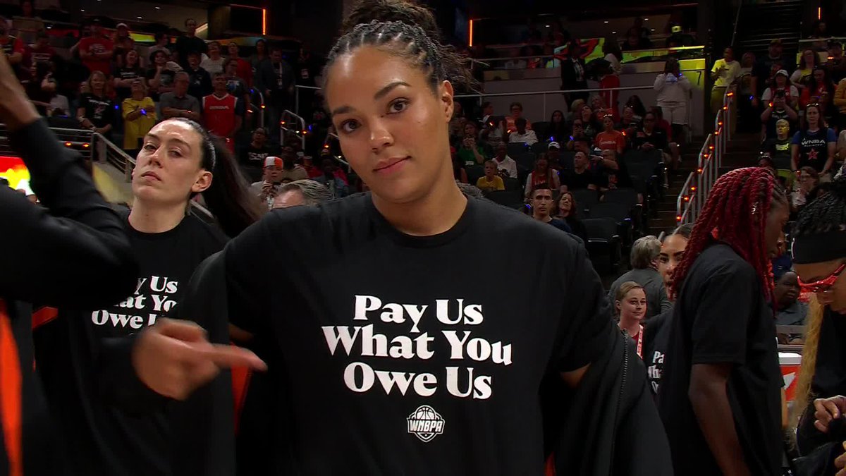 WNBA All-Stars took the court with shirts saying "Pay Us What You Owe Us" amidst CBA discussions with the league. Holly Rowe provides the latest from the AT&amp;T WNBA All-Star Game.