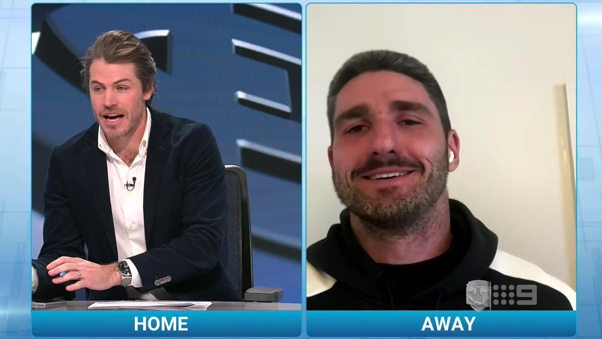 "I just want to thank Issie for the continued support" 🤝😂 After Isaac Smith doubted him before his miracle torp goal last round, we gave Marc Pittonet the chance to respond 😅 #9AFLSFS | Watch on Nine &amp; 9Now 🖥️