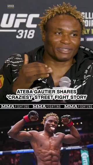 #UFC318 winner Ateba Gautier remembers some of the "craziest" street fights he was in as a kid: "I landed a right hand and knocked him out. I was like 'Woah bro. I'm so strong!' … Then they called an ambulance to pick him up."