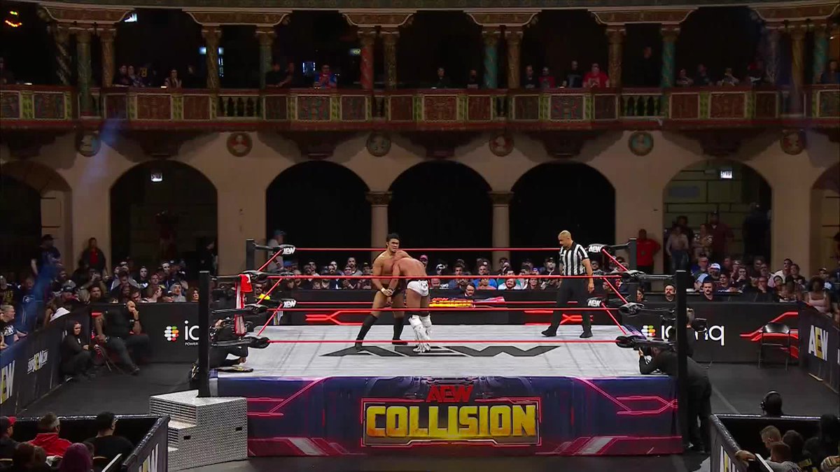 It’s a suplex duel between @RUSHToroBlanco + 柴田勝頼 / Katsuyori Shibata! Watch #AEWCollision on TNT &amp; HBO Max