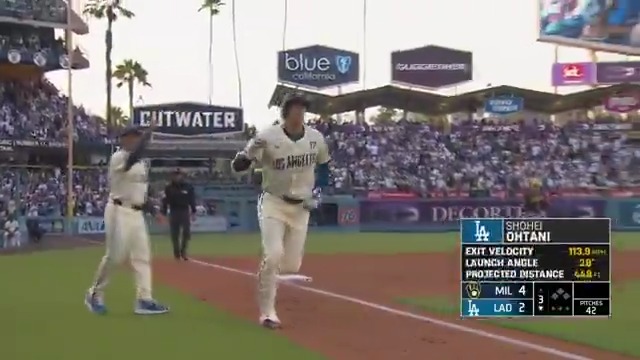 大谷翔平が第33号ホームラン💥 左中間スタンドに137m特大弾! 飛距離:136.6m 打球速度:183.3キロ 角度:28度 ↓ 〜ナ・リーグ本塁打〜 1位:スアレス33HR 1位:大谷翔平33HR 3位:シュワーバー 32HR 『年間54本塁打ペース』 【シーズン成績】 打率.274 33本塁打 62打点 13盗塁 出塁率.379 OPS.985 🎥Los Angeles Dodgers #大谷翔平 #ドジャース