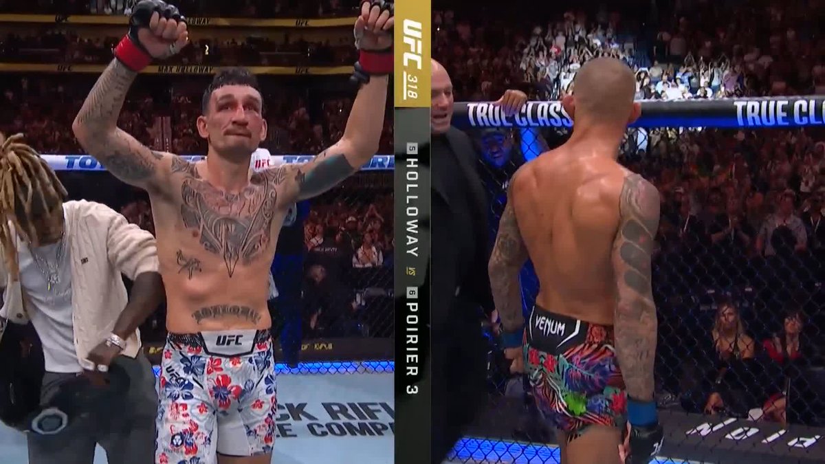 MAX HOLLOWAY DEFEATS DUSTIN POIRIER BY UNANIMOUS DECISION! #UFC318