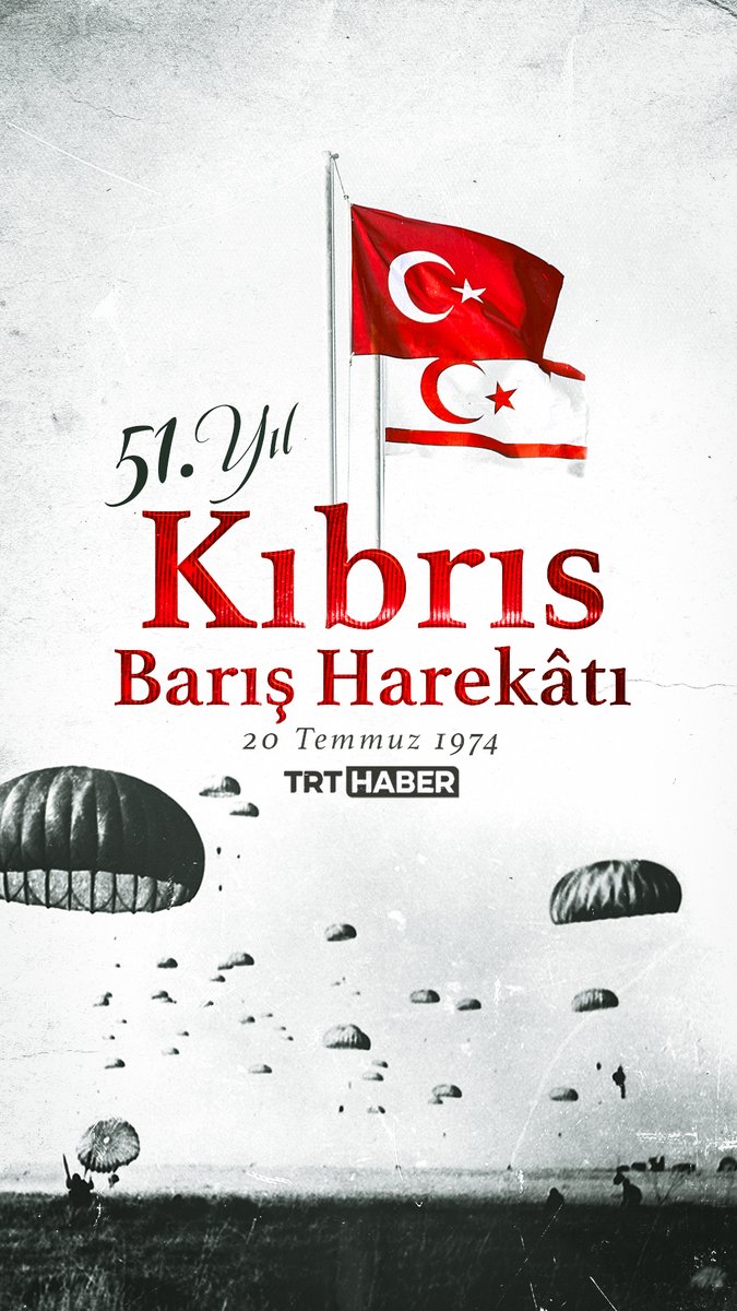 Ada'da Türklere karşı uygulanan baskı ve zulme son vermek amacıyla düzenlenen #KıbrısBarışHarekatı'nın üzerinden 51 yıl geçti.