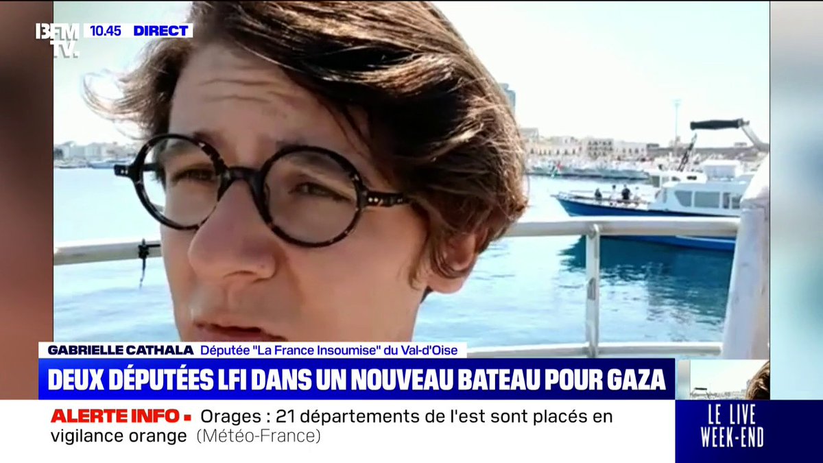 Bateau pour Gaza: "Nous avons une chance d'arriver à Gaza", affirme Gabrielle Cathala, députée LFI