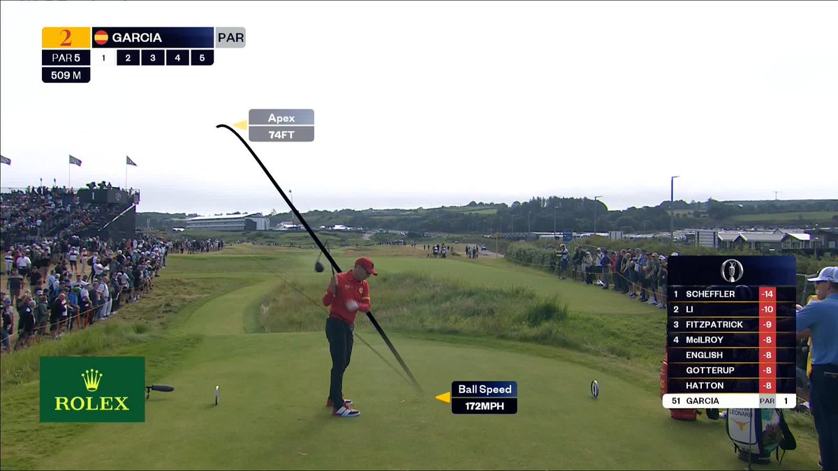 Sergio Garcia snaps his driver in frustration after a poor tee shot on the second hole 😤