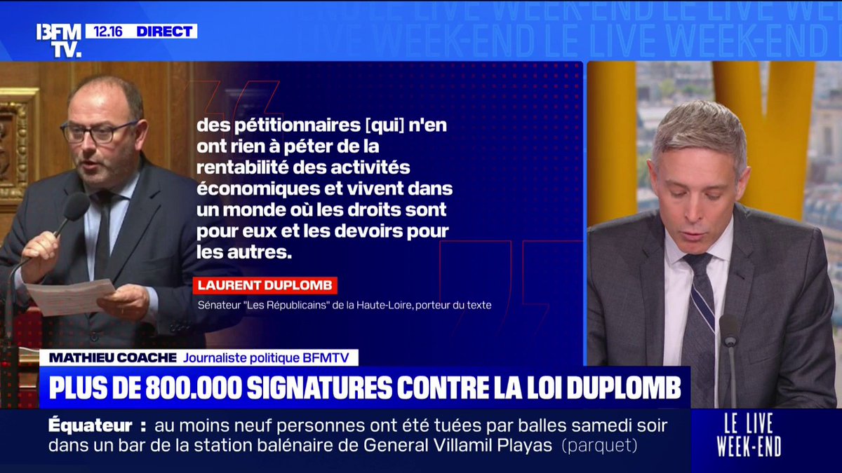 Pétition contre la loi Duplomb: le sénateur à l'origine de la loi cible "des pétitionnaires qui n'en ont rien à péter de la rentabilité des activités économiques"