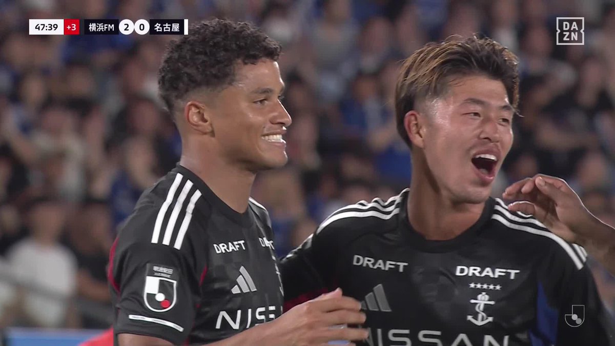 技ありシュート💯 #井上健太 のラストパスを #ヤン・マテウス が振り抜いた! 横浜FMが追加点🙌 🏆明治安田J1第24節 🆚横浜FM×名古屋 📺#DAZN LIVE配信中 #Jみようぜ #Jリーグ #横浜FM名古屋