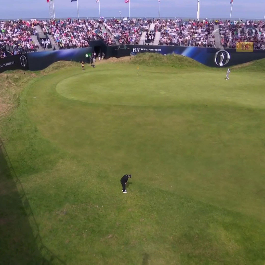 Near chip-in for Shane Lowry to finish, and the fans on No. 18 loved it. 👏🇮🇪 📺 NBC & Peacock | The Open
