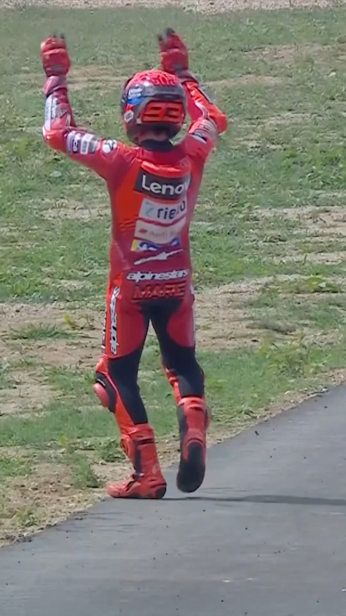 Look at what this means to Marc!! 🙌 A special moment going wild with the fans 👏 #MotoGP | #CzechGP
