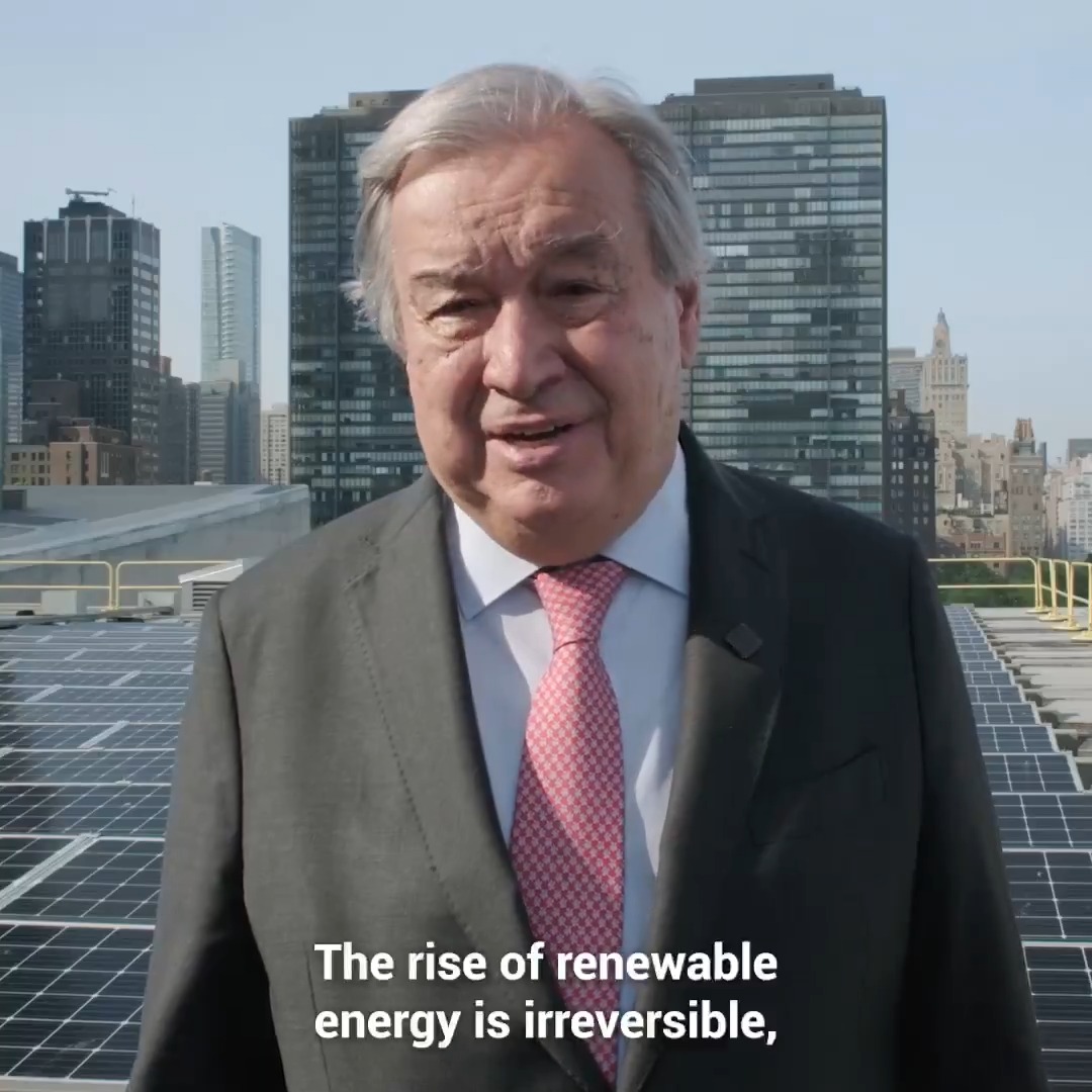 The age of fossil fuel is coming to an end. The rise of renewable energy is irreversible. On Tuesday, I will outline the key action areas required to turbocharge a renewables revolution that can deliver clean & affordable energy for all. Join me here: