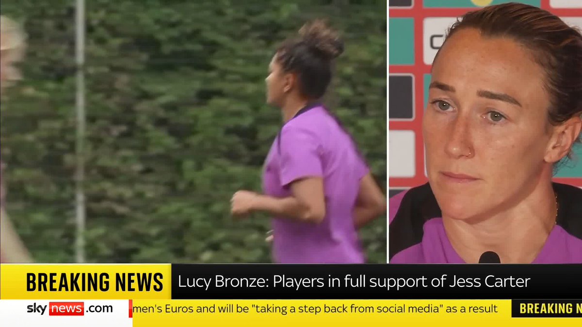 'Social media platforms need to be held accountable... and people need to be held accountable for their actions,' says Lioness Lucy Bronze after her teammate Jess Carter said she has been the victim of racist abuse online during the UEFA Women's Euros.