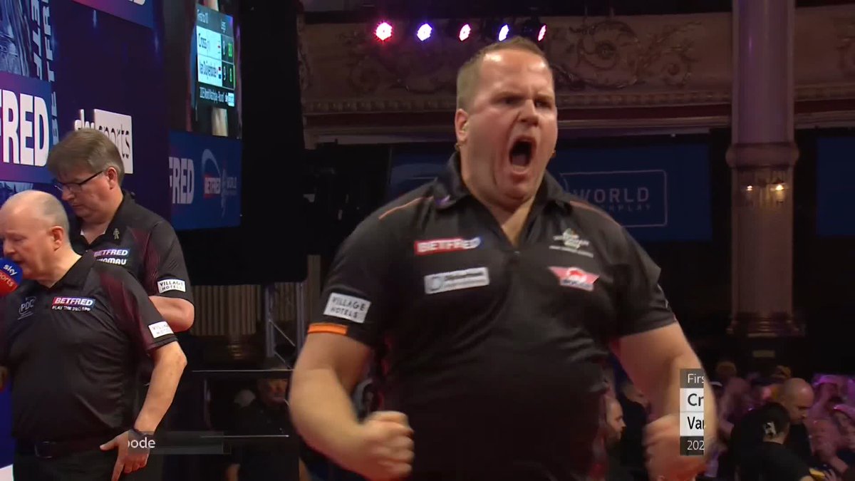 DIRK KO's CROSS! 🍆 The seeds continue to tumble at the Winter Gardens! Dirk van Duijvenbode recovers from 6-2 down to dump out 2019 champion Rob Cross in another magnificent contest! 📺 #MatchplayDarts | R1