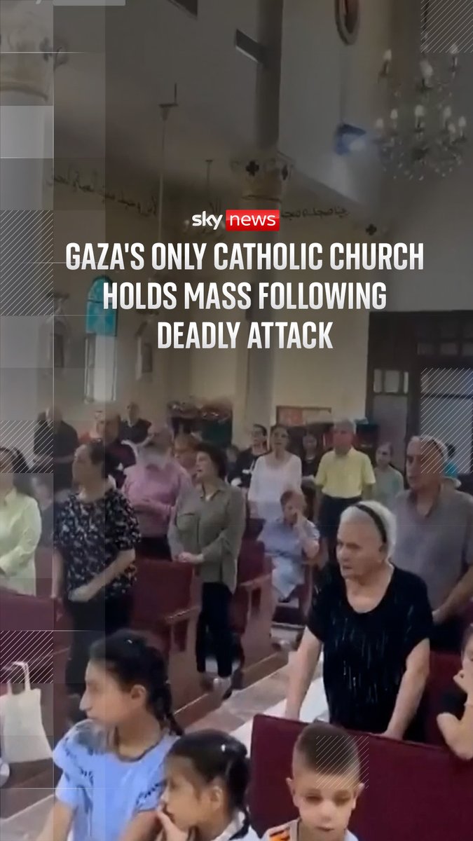 The Pope condemns Israel's deadly attack on Gazan church as it hold mass again.