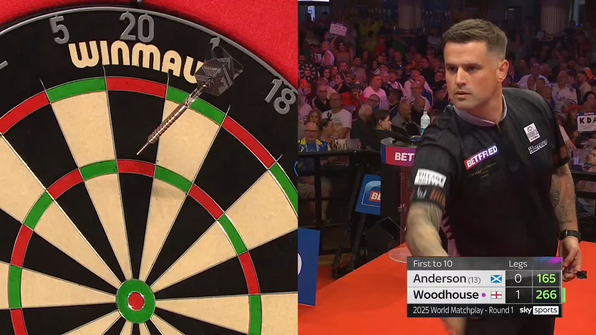 167 FROM WOODHOUSE! Luke Woodhouse means business in the first tie of the evening, as he pins a brilliant 167 checkout to hold his throw and lead 2-0! 📺 #MatchplayDarts | R1