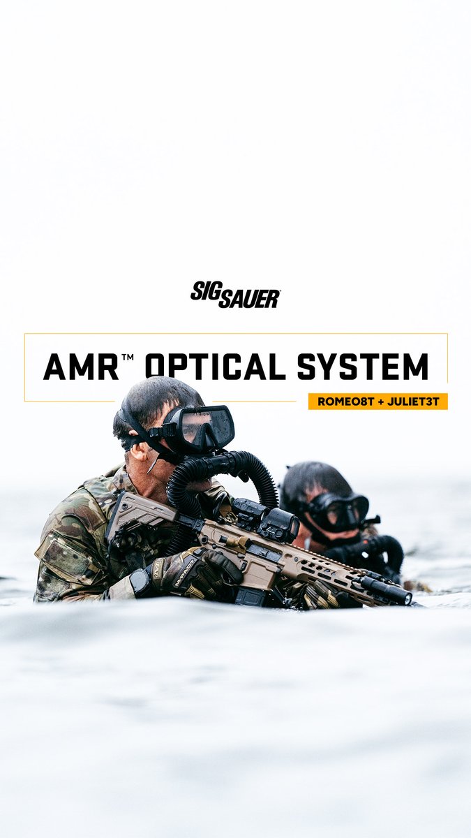 Inspired by SIG SAUER’s original ROMEO8T red dot, the ROMEO8T-AMR™ is a powerhouse optic that pushes the technological envelope while reducing overall size and weight by over 30% when compared to traditional holographic sights. Developed alongside the all-new JULIET3T-AMR™ micro magnifier, the ROMEO8T-AMR leverages SIG SAUER’s revolutionary Automatic Modified Reticle™ technology to instantly transition between user-selectable reticle configurations as the magnifier is engaged or disengaged. The speed and versatility of the AMR™ system allows shooters to maintain absolute precision while quickly transitioning between close and mid-range engagements. Key Features: • SIG SAUER's Patented AMR™ - Automatic Modified Reticle • Massive 40MM High-Performance and Multi-Coated Lens • 30% Smaller Than Competitive Holographic Sights • Dedicated NV Override Control • 50,000 Hour Runtime On CR123 Utilizing MOTAC™ • MIL-810-STD Durability • IPX8 Waterproof and Fogproof Certified • Assembled in Oregon, USA