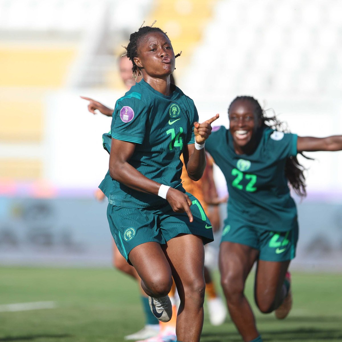 From backline to back of the net then straight into celebration mode. 🤩 Energy of the day brought to you by Demehin Oluwatosin. 🇳🇬💃 #TotalEnergiesWAFCON2024 | Football Together