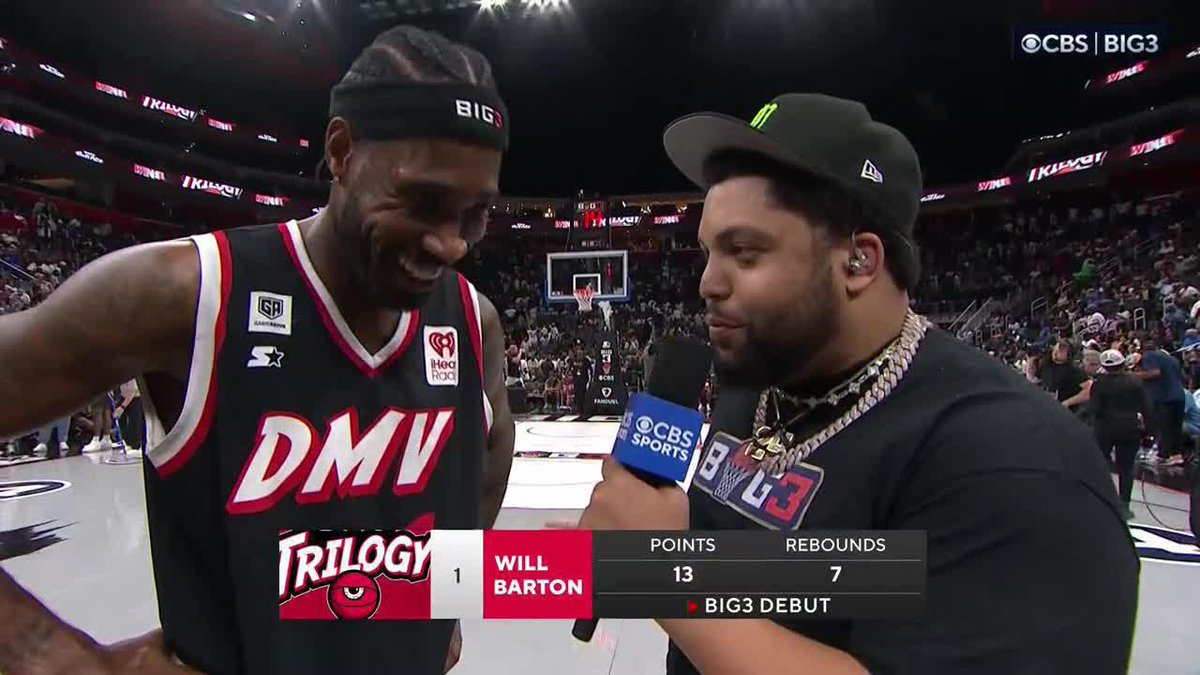 "Listen, I don't know no rules. I haven't had any practices. I landed today. I didn't get to stretch or shoot around or nothing. I'm fresh out the plane." -Will Barton led DMV Trilogy to their first win in his BIG3 debut