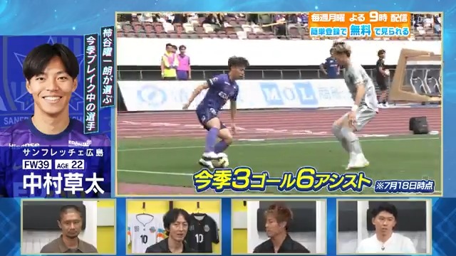 / 速いと思った後にもう1個速くなる! \ #柿谷曜一朗 さんが選ぶブレイク中の選手! #サンフレッチェ広島 #中村草太 続きは本編で👀 DAZN Japan サンフレッチェ広島【公式】 柿谷曜一朗 ----- 今日夜9時~ #やべっちスタジアム #213 無料配信FanZone実施 視聴はこちら▶︎ -----