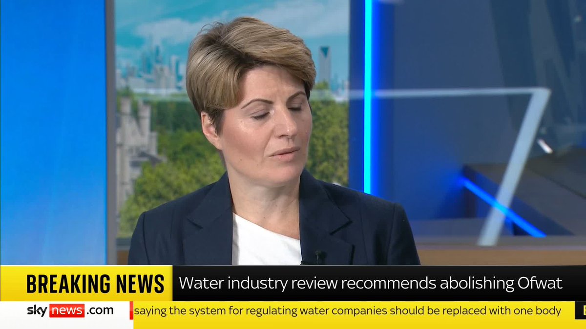 'We are calling for a revolution in the sector. Tinkering around at the edges isn't going to be enough,' Flooding Minister Emma Hardy MP tells Sky News as an industry review recommends abolishing Ofwat and introducing compulsory water meters.