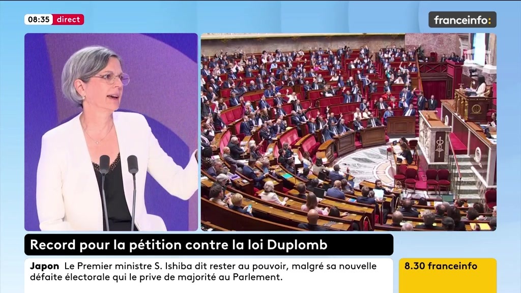 🔴 Loi Duplomb ➡️ "Il y a une différence entre l'opinion publique et l'entre-soit politique et la FNSEA. Le succès de cette pétition ne m'étonne pas", détaille Sandrine Rousseau, députée Les Écologistes de Paris.