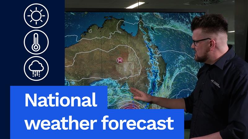 National Weather Forecast: Cold front brings rain and strong winds to south-east Australia Video current: 3.00pm AEST 21 July 2025 For the latest forecasts and warnings, go to or the BOM Weather app.