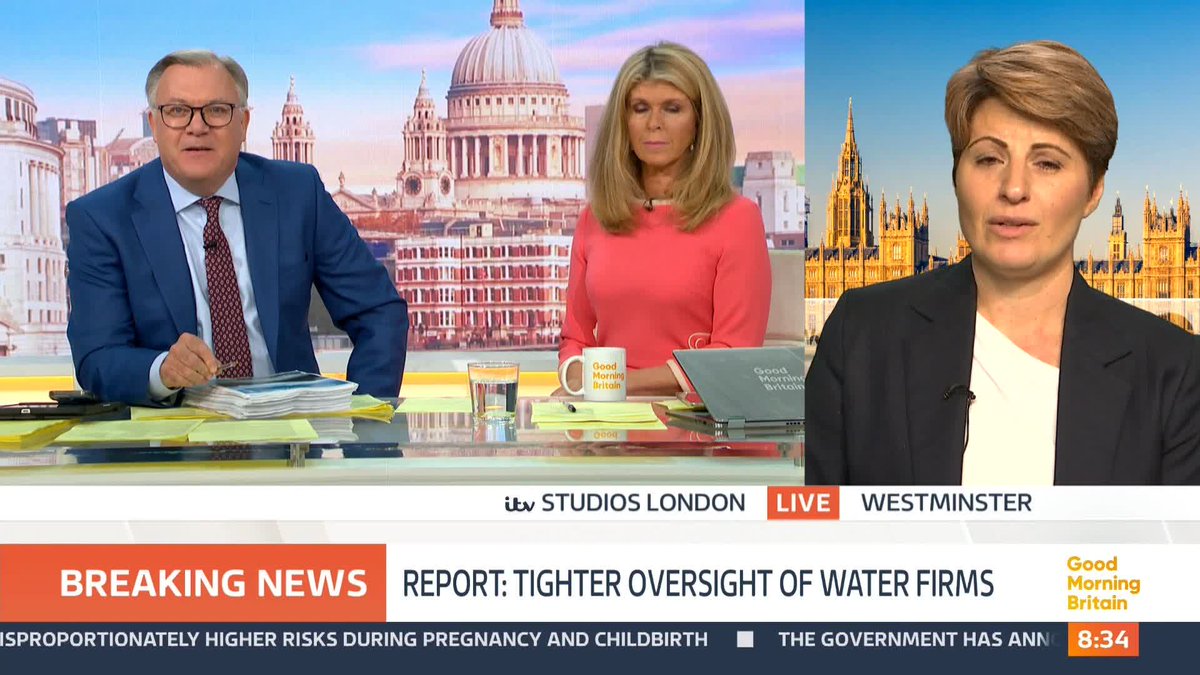 "Since privatisation ... £85bn has been extracted from the English water system by shareholders in these companies, and you're not going to get any of that." Ed Balls and Kate Garraway discuss the report's findings with Water and Flooding Minister, Emma Hardy.