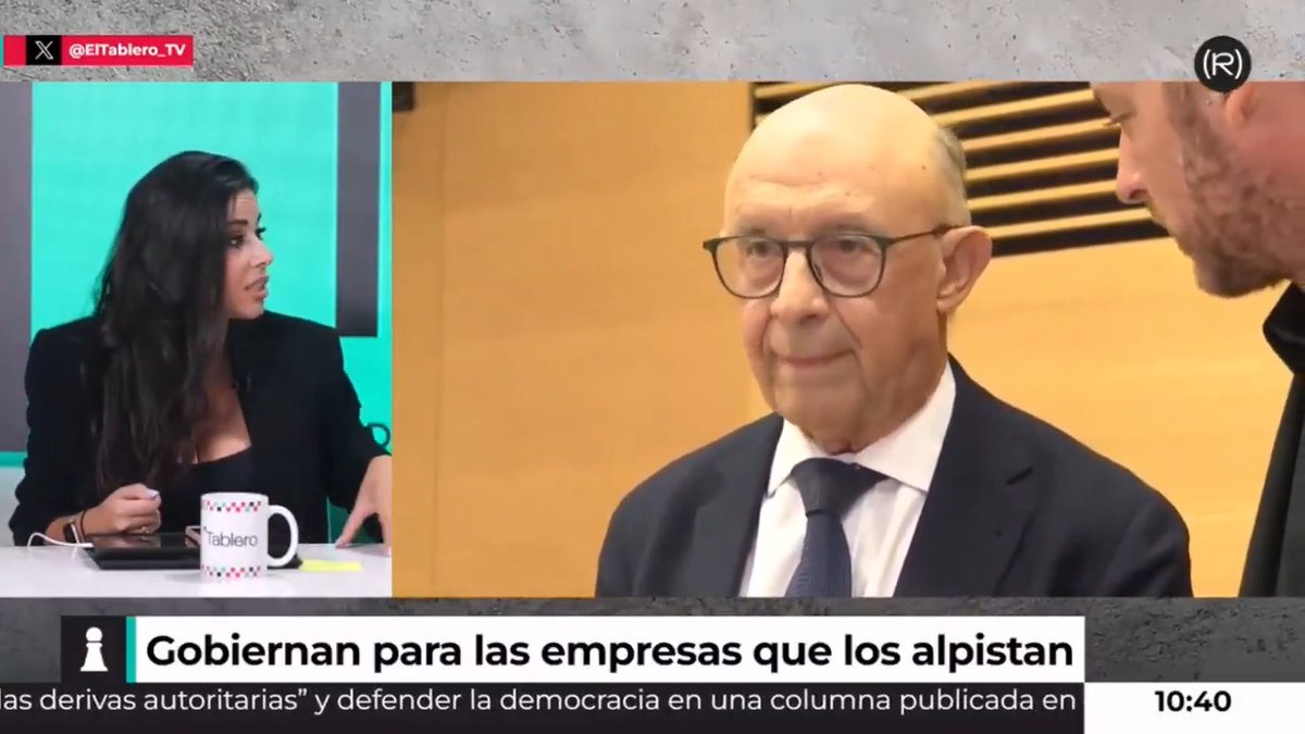 "Montoro estaba hace dos semanas en el congreso del PP. Hace dos semanas abrieron y cerraron el congreso del PP Aznar y Rajoy, las dos personas que tuvieron a Montoro en su ministerio" Sarah Santaolalla. ♀ 👇🏽 📺 EL TABLERO |